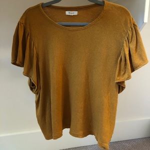 Madewell blouse with ruffle sleeves